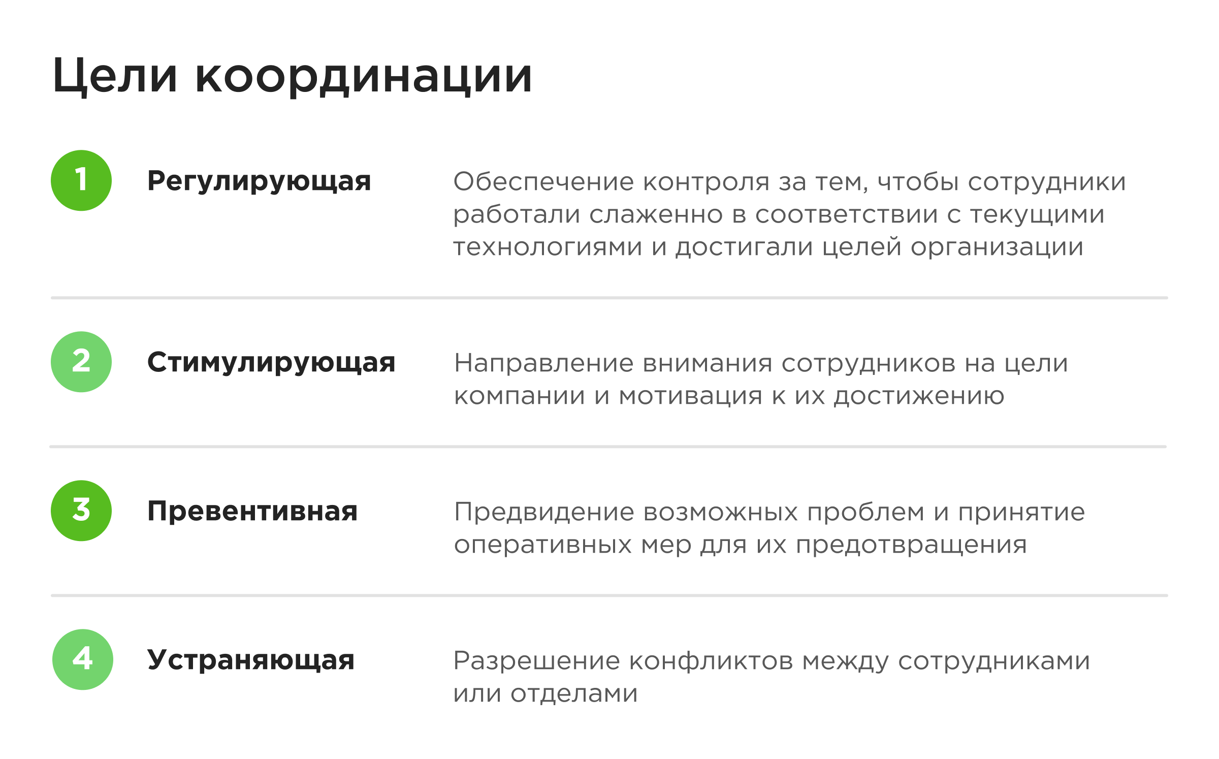 Цели координации