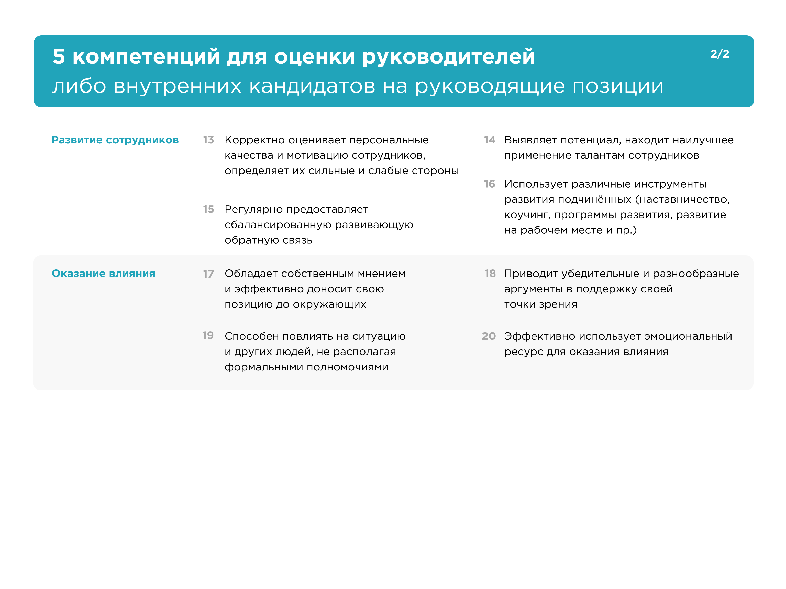 5 компетенций для руководителей